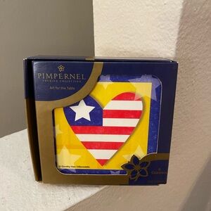 Pimpernel. Patriotic Coasters. Dorothy Hall DiBenedetto. NWT. Set of 6.
